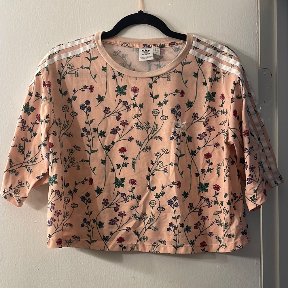 Adidas Women's Floral top - Peach and Multicolor